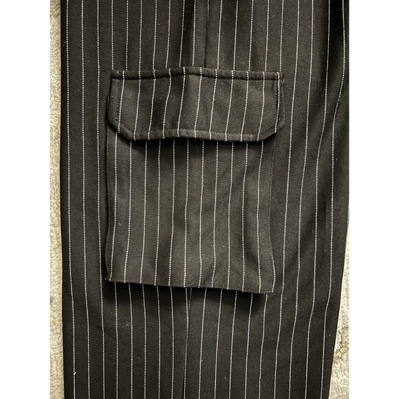 Urban Outfitters  Women Black Striped Pockets Gathered Ankle Cargo Pants Sz S - Picture 5 of 5